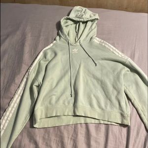 Hooded mint green crop top